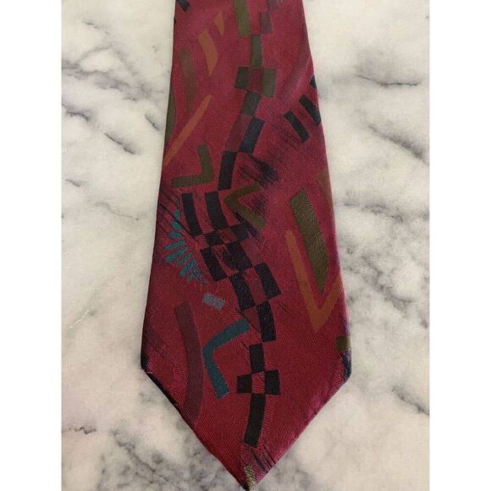 Bugatti Geometric Abstract Hipster Art Deco Funky Tie